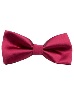 AWAYTR Men's Pre Tied Bow Ties for Wedding Party Fancy Plain Adjustable Bowties Necktie