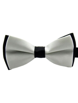 AWAYTR Men's Pre Tied Bow Ties for Wedding Party Fancy Plain Adjustable Bowties Necktie