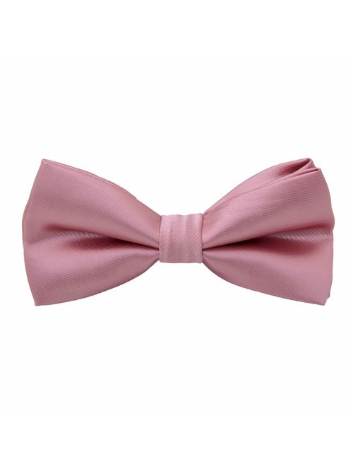 AWAYTR Men's Pre Tied Bow Ties for Wedding Party Fancy Plain Adjustable Bowties Necktie