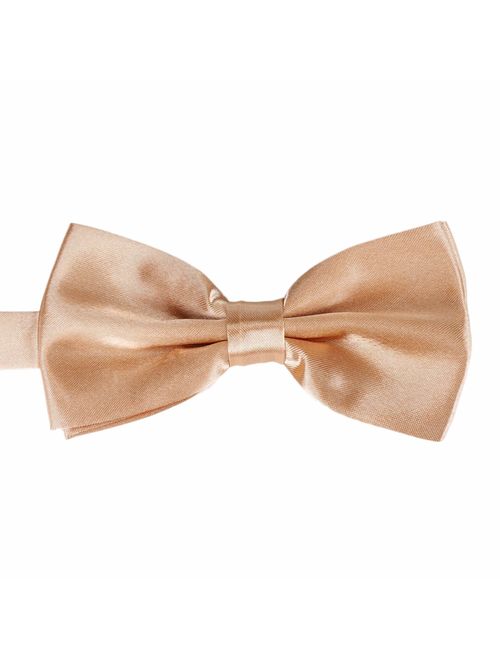 AWAYTR Men's Pre Tied Bow Ties for Wedding Party Fancy Plain Adjustable Bowties Necktie