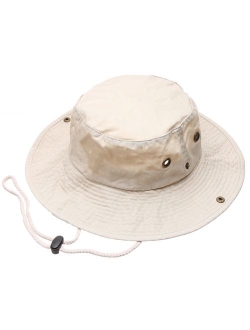 Summer Outdoor Boonie Hunting Fishing Safari Bucket Sun Hat with Adjustable Strap