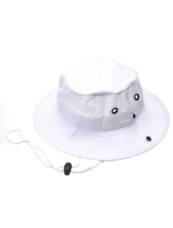 Summer Outdoor Boonie Hunting Fishing Safari Bucket Sun Hat with Adjustable Strap