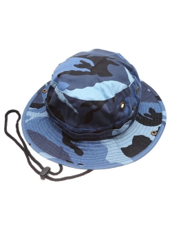 Summer Outdoor Boonie Hunting Fishing Safari Bucket Sun Hat with Adjustable Strap