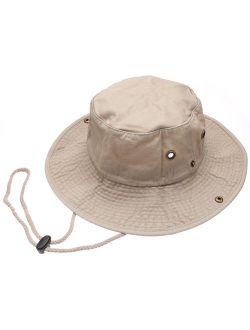 Summer Outdoor Boonie Hunting Fishing Safari Bucket Sun Hat with Adjustable Strap