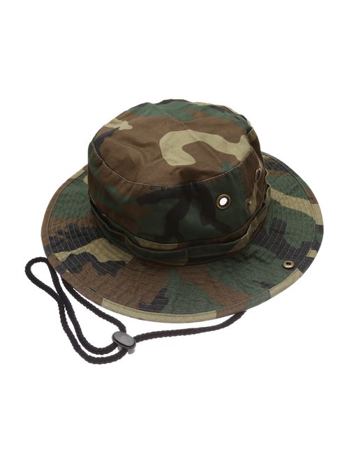 Summer Outdoor Boonie Hunting Fishing Safari Bucket Sun Hat with Adjustable Strap