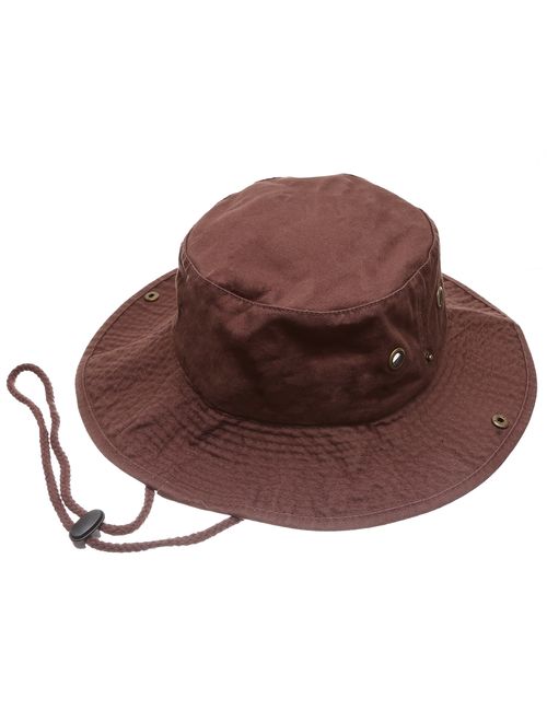 Summer Outdoor Boonie Hunting Fishing Safari Bucket Sun Hat with Adjustable Strap