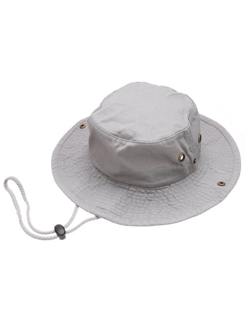 Summer Outdoor Boonie Hunting Fishing Safari Bucket Sun Hat with Adjustable Strap