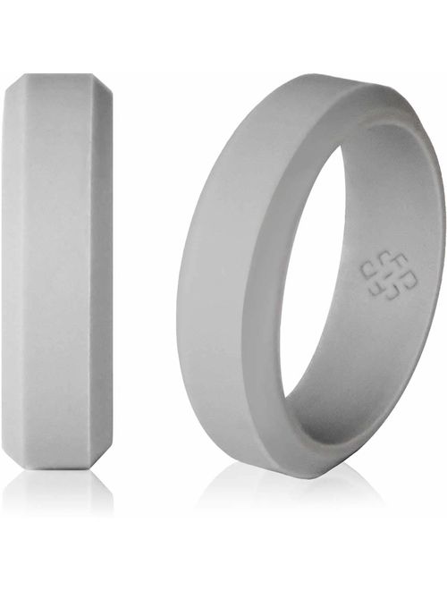 Knot Theory Silicone Wedding Ring Band for Men Women: Superior Non Bulky Rubber Rings - Premium Quality, Style, Comfort - Ideal Bands for Gym, Work, Hunting, Sports, and 