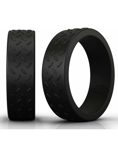 Knot Theory Silicone Wedding Ring Band for Men Women: Superior Non Bulky Rubber Rings - Premium Quality, Style, Comfort - Ideal Bands for Gym, Work, Hunting, Sports, and 