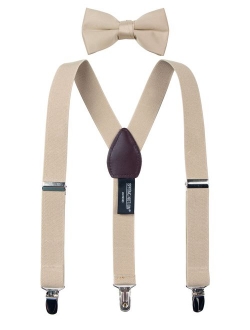 Boys' Suspenders and Solid Color Bowtie Set