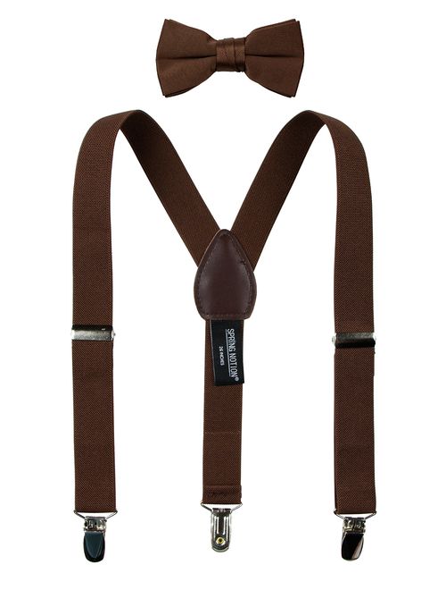 Spring Notion Boys' Suspenders and Solid Color Bowtie Set