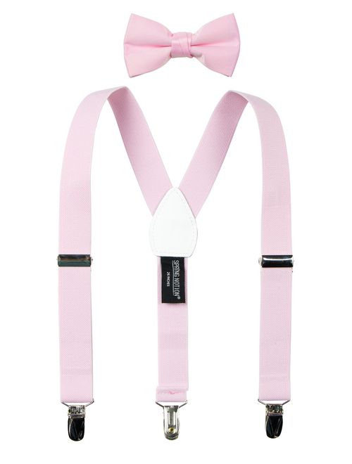 Spring Notion Boys' Suspenders and Solid Color Bowtie Set