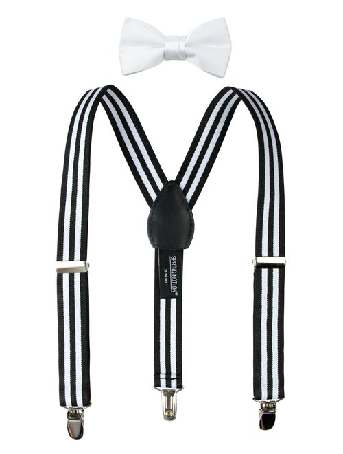 Spring Notion Boys' Suspenders and Solid Color Bowtie Set