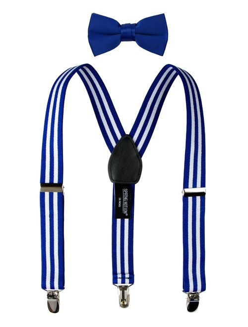 Spring Notion Boys' Suspenders and Solid Color Bowtie Set