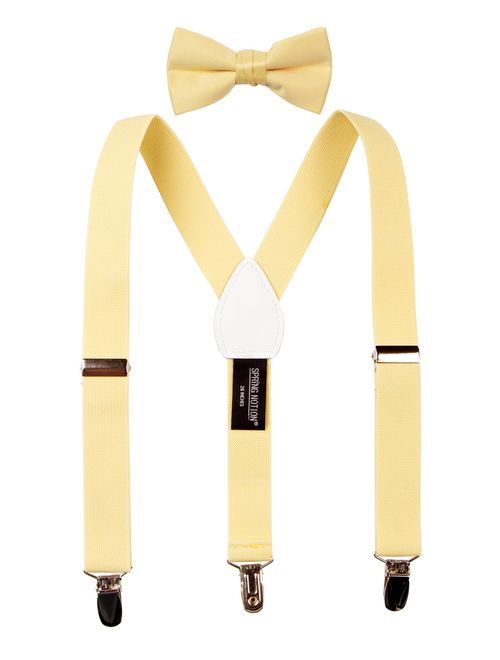 Spring Notion Boys' Suspenders and Solid Color Bowtie Set