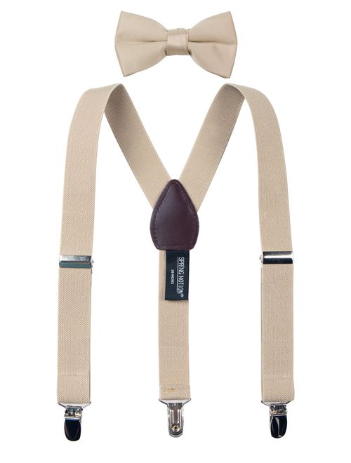 Spring Notion Boys' Suspenders and Solid Color Bowtie Set