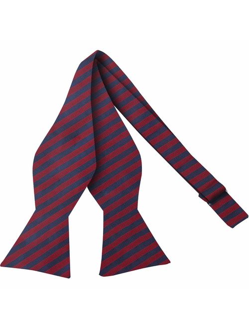 Bow Ties For Men - Mens Woven Self Tie Bowties For Men Bowtie Stripes Tuxedo & Wedding Striped and Solids Bow Tie