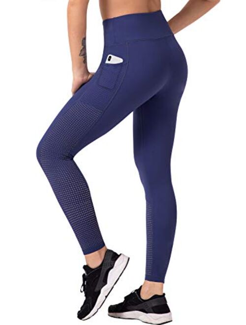 Lingswallow High Waist Yoga Pants - Yoga Pants with Pockets Tummy Control,  4 Ways Stretch Workout Running Yoga Leggings