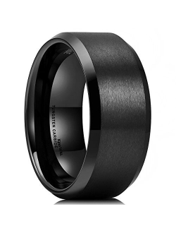 King Will 6MM Wedding Band for Men Tungsten Carbide Ring Engagement Ring Comfort Fit Beveled Edges