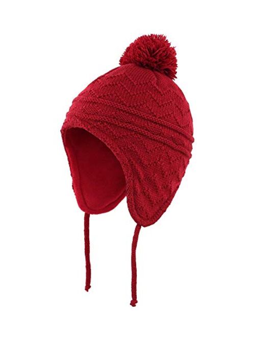 Connectyle Toddler Boys Girls Fleece Lined Knit Kids Hat with Earflap Winter Hat