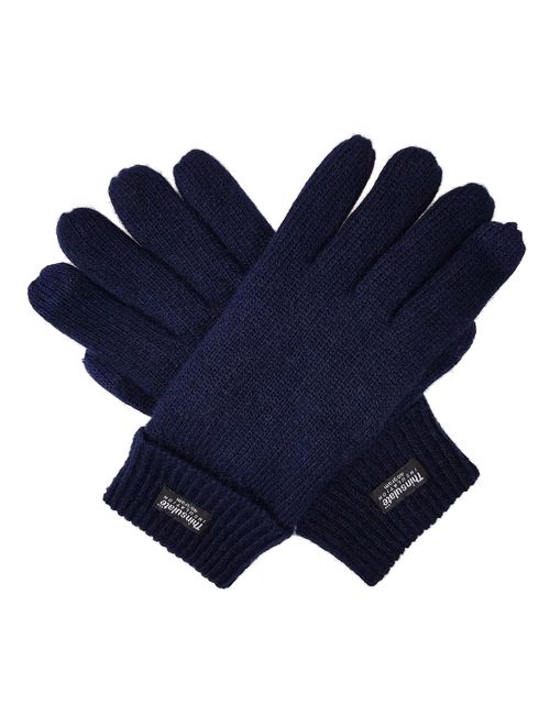 Bruceriver Men's Pure Wool Knitted Gloves with Thinsulate Lining