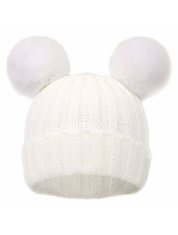 Simplicity Kids Girls Boys Winter Pompom Knit Ski Beanie Hat Cap