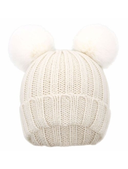 Simplicity Kids Girls Boys Winter Pompom Knit Ski Beanie Hat Cap