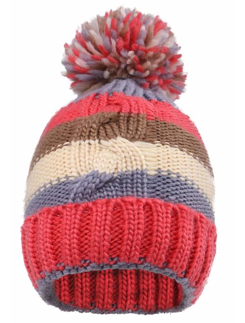 Simplicity Kids Girls Boys Winter Pompom Knit Ski Beanie Hat Cap