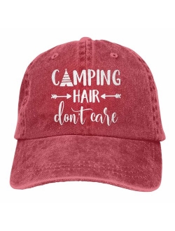 Splash Brothers Customized Unisex Camping Hair Don't Care Vintage Adjustable Baseball Cap Denim Dad Hat