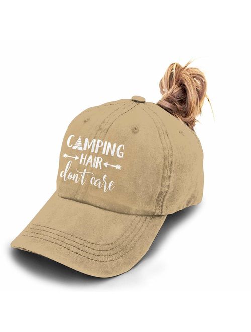 Splash Brothers Customized Unisex Camping Hair Don't Care Vintage Adjustable Baseball Cap Denim Dad Hat