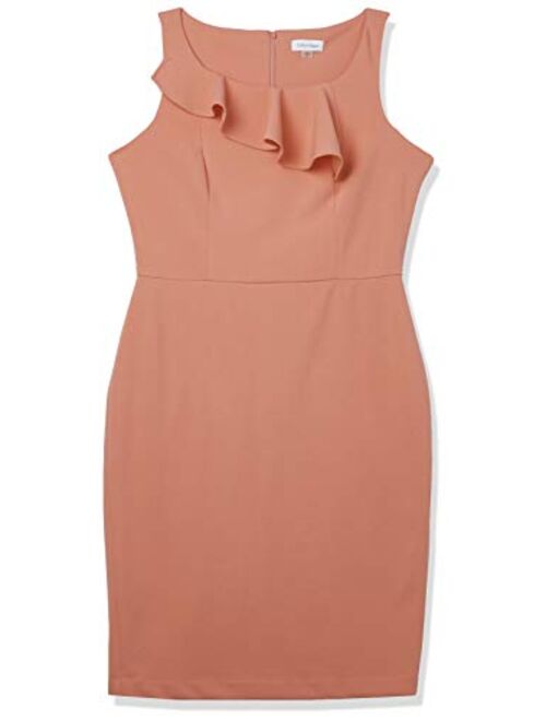 Calvin Klein Women's Sleeveless Sheath with Flounce Dress