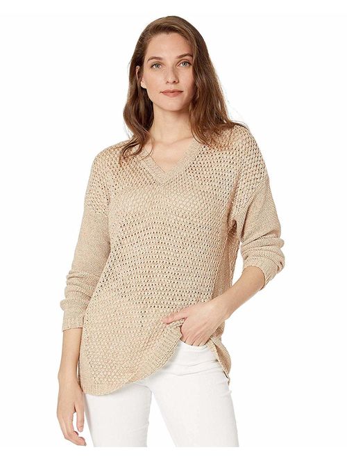 Calvin Klein Women's V-Neck Open Stitch Sweater