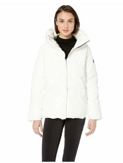 Women's Puffer Jacket with Oversized Collar