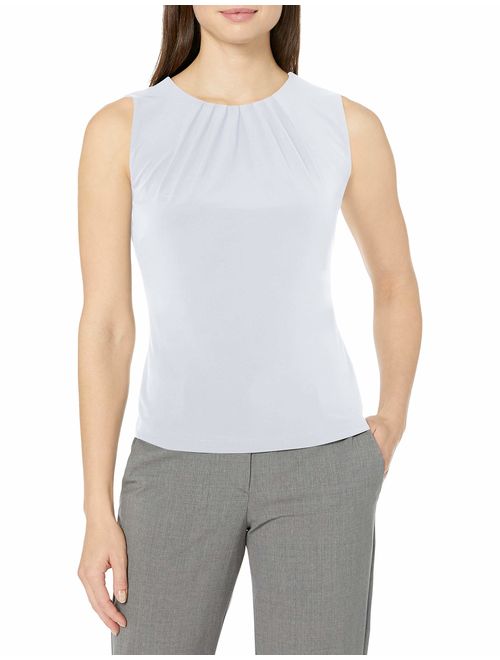 Calvin Klein Women's Solid Pleat Neck Sleeveless Cami