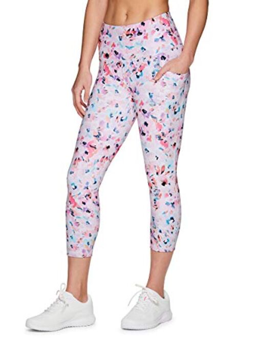 RBX Active Women's Athletic Fashion Seasonal Printed Capri Length Yoga Leggings