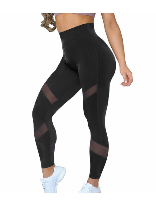 KIWI RATA Women Sports Mesh Trouser Gym Workout Fitness Capris Yoga Pant Legging