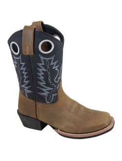 Smoky Mountain Kid's Mesa Brown Distressed/Black Square Toe Western Boots 3243