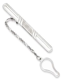 Sterling Silver Rhodium Plated Tie Clip