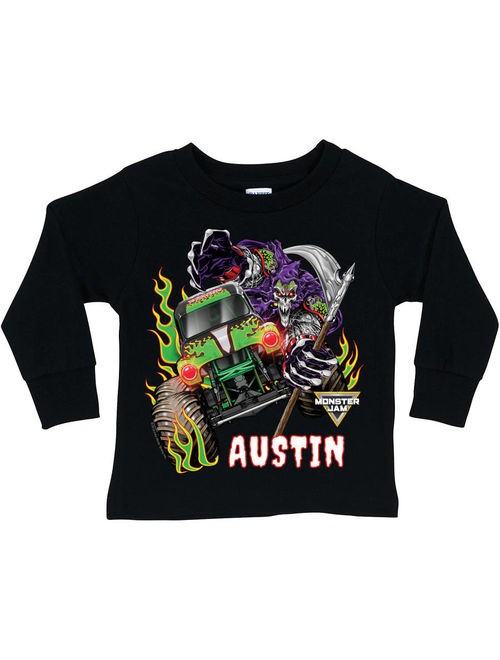 Personalized Monster Jam Grave Digger Toddler Long Sleeve Tee