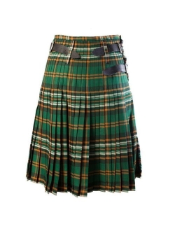 Men's Tartan Leather Belts Festival Wear Gothic Pleated Kilt