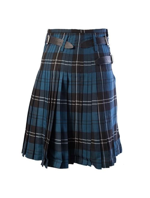 Men's Tartan Leather Belts Festival Wear Gothic Pleated Kilt