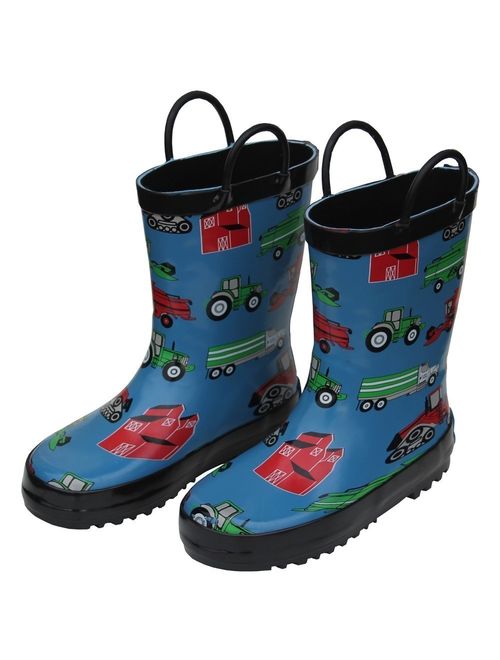 Foxfire FOX-600-16-1 Childrens Blue Farm Equipment Rain Boot - Size 1