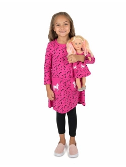 Kids & Toddler Dress Matching Doll & Girls Dress 100% Cotton Variety of Styles (Size 2-14 Years)