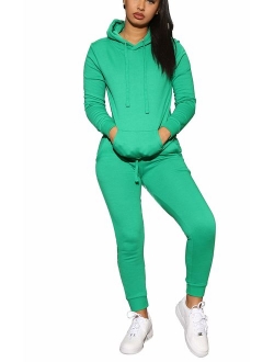 Jogging Suits for Women - Two Piece Sweatsuit Pullover Hoodies Top + Long Pants Tracksuit Set Jumpsuits