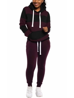 Jogging Suits for Women - Two Piece Sweatsuit Pullover Hoodies Top + Long Pants Tracksuit Set Jumpsuits