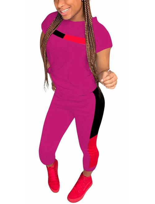 Jogging Suits for Women - Two Piece Sweatsuit Pullover Hoodies Top + Long Pants Tracksuit Set Jumpsuits