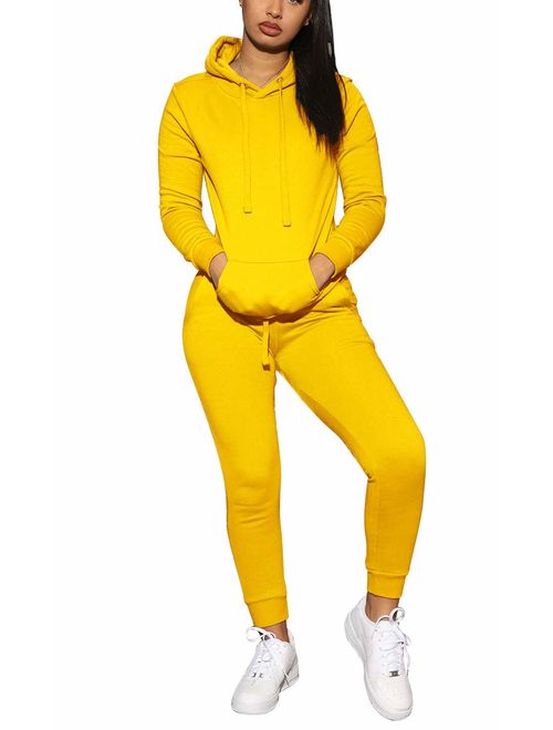 Jogging Suits for Women - Two Piece Sweatsuit Pullover Hoodies Top + Long Pants Tracksuit Set Jumpsuits