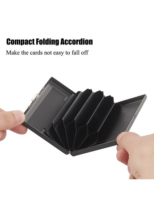 Black Anti-scan Stainless Steel Case Slim RFID Blocking Wallet ID Credit Card Holder