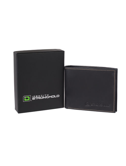 RFID Wallet in Genuine Leather Bifold 10 Slot Classic - Protective Wallets for Men - Excellent Quality Leather - blk