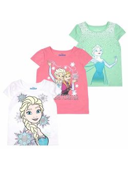 Girls 3-Pack T-Shirts: Wide Variety Includes Minnie, Frozen, Princess, Moana